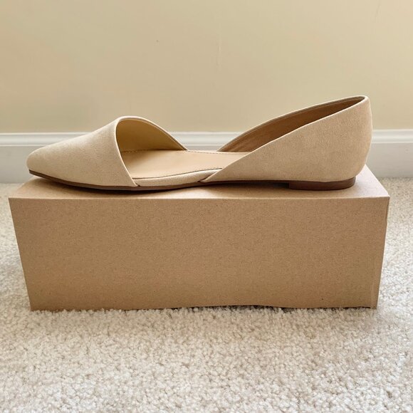 New J. Crew Factory Sueded Zoe D'Orsay Flats, Tan, Women's Size 8 - Picture 4 of 15
